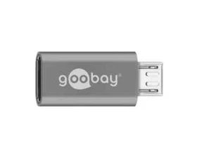 Goobay Male USB 2.0 Micro Type B to Female USB-C Adapter Connector For PC Grey - Picture 1 of 1