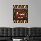 Ice Cold Beer Poster Art Print, Beer Home Decor