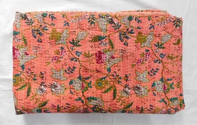 Colcha edredón Kantha vintage india tamaño king 100 % algodón ropa de cama manta Foto 1 de 4