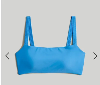 Top de natación de bikini Madewell para mujer con correa crujiente cuello cuadrado azul talla M NL272 Foto 1 de 4