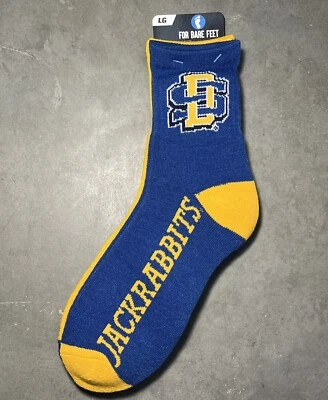 Men's NCAA South Dakota State Jackrabbits Crew Socks For Bare Feet Size L 10-13 - Image 1 of 3