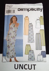 SIMPLICITY UNCUT Pattern 5507 Misses Plus Sz 14-20 Pull-On Pants Skirt Dress Top - Picture 1 of 8