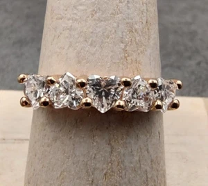 Anillo Estate Kajal Naina KN 14K Oro Rosa Forma de Corazón Circonita cúbica Aniversario Talla 8.5 - Imagen 1 de 17
