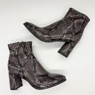 Botín para mujer Marc Fisher Dyvine 3 estampado de piel de serpiente talla 8 gris tacón bloque Foto 1 de 4