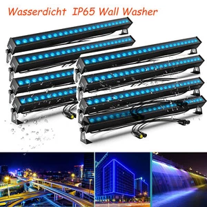 8x RGB Wall Washer IP65 Wasserdicht 24*8W LED Bühnenlicht DMX Strobe Lichtleiste - Bild 1 von 14