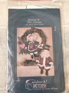 Scenty & Mrs. Muñecas Clause By My Sister & I Patterns Santa 15" Shelf Sitter 1989 - Imagen 1 de 3