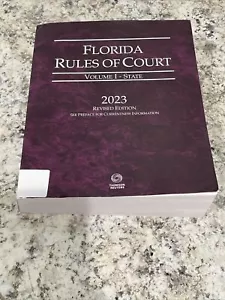 2023 Revised Edition- Florida Rules Of Court, Volume I - State UNUSED - Picture 1 of 10