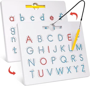 Double Sided Magnetic Letter Board - 2 in 1 Alphabet Magnets Tracing Board fo... - Picture 1 of 1