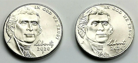 2020 P & D  Jefferson Nickel - BU Set Pulled From OBW Rolls Cover
