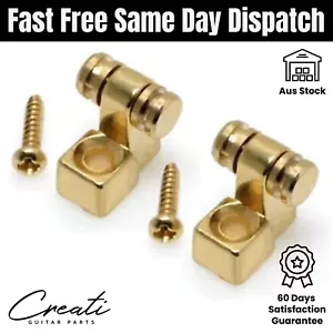 Guitar Roller String Tree Retainers Gold for Strat® Tele® 2PCS - Picture 1 of 2