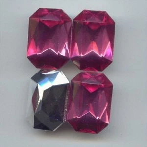 12 Vintage Rosa Acryl 25x18mm. ACHTECK FACETTIERTE EDELSTEINSCHMUCK 6835 - Bild 1 von 1