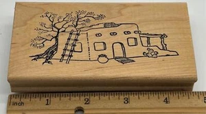 Southwest Desert Pueblo Adobe House Copper Leaf Creations Gummistempel - Bild 1 von 3