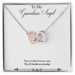 Interlink Heart WOMEN Girl Fashion Jewelry NECKLACE,Wooden Box,GIFT FOR GAURDIAN - Picture 1 of 8
