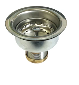 Küchenspüle Edelstahl tiefer Korb Sieb Snap-N-Tie passt 3,5 - 4 Zoll - Bild 1 von 4