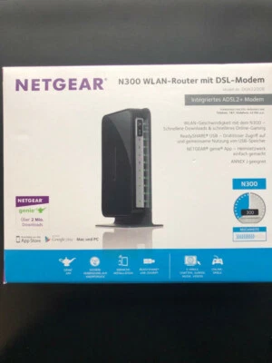 NETGEAR N300 WLAN+DSL Router "neu" - Bild 1 von 3