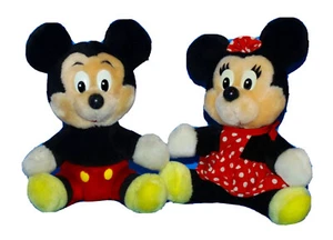 MICKEY & MINNIE MOUSE Vintage Classic Plush 7” Genuine Disney World - Picture 1 of 3