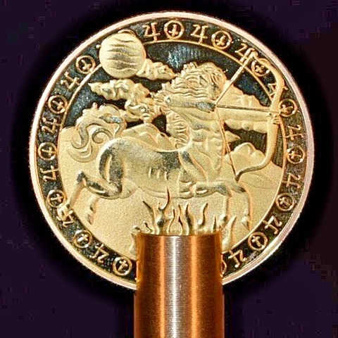 SAGITTARIUS 24K GOLD PLATED COMMEMORATIVE COIN LAMP FINIAL Cover