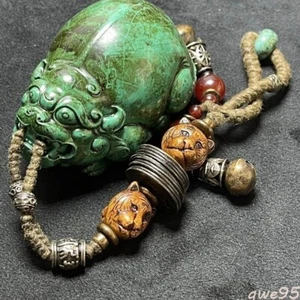 China Xizang Lion Pixiu Antique Old Jade Antique Decor Collect - Picture 1 of 11
