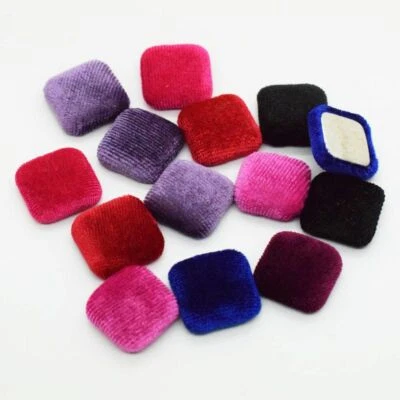 50pcs/lot Square Velvet Chunky Buttons 19mm*19mm Fabric Covered Flatback Button - Image 1 of 4
