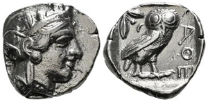 Ancient Athens Greece Owl Tetradrachm Silver Coin 440-404 BC 297/300E - Picture 1 of 1