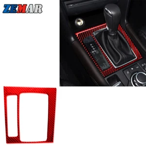 Cubierta de cuadro de cambio de marchas de consola de fibra de carbono roja para Mazda 3 Axela 2017-2018 - Imagen 1 de 12