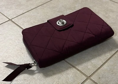 *NWT* Vera Bradley Performance Twill Turnlock Wallet in Raisin - Image 1 of 4