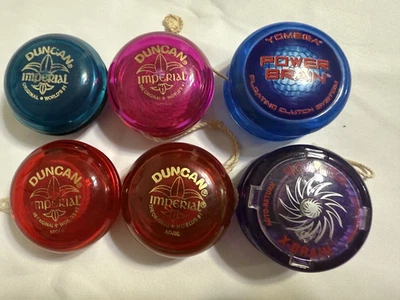 Lot of 2 Yomega Power Brain Floating Clutch System and 4 Duncan Imperial Yoyos - Image 1 of 4