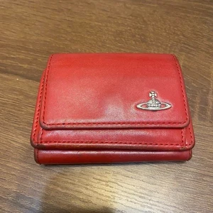 Vivienne Westwood Tri-fold Wallet Red Mini Wallet Compact Wallet - Picture 1 of 10