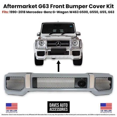 Kit de parachoques delantero conversión G63 para Mercedes-Benz G-Wagon W463 90-18 AMG Look Foto 1 de 4