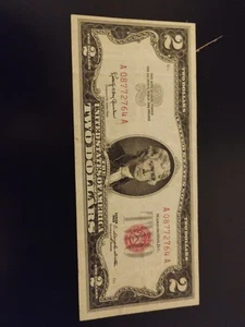 Series 1963 2 Doller Red Note Off Senter Print Front And Back Heavy Die Print - Picture 1 of 5