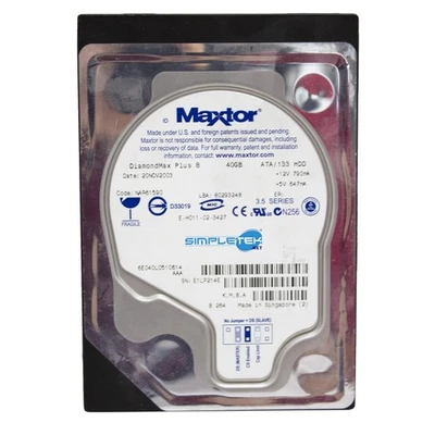 Maxtor DiamondMax Plus 8 40gb 6e040l0510614 Hard Disk Ide Pata 3,5 " Eide 98 XP - Image 1 of 4