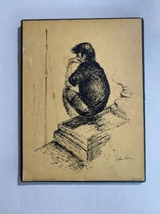 Vintage- Arthur A. Kaplan Fishing Picture Wall Decor LITHO in USA No. BWN480 - Picture 1 of 12