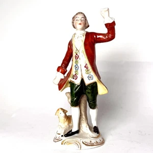 VINTAGE FRANKENTHAL PORCELAIN VICTORIAN MAN FIGURINE GERMANY 5” - Picture 1 of 11