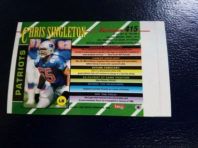 Chris Singleton NE Patriots 1993 Bowman NFL PRE PRINT BLANK Front PROOF - Image 1 of 2