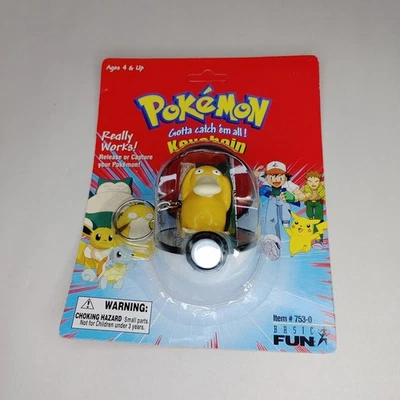Pokemon 1999 Psyduck Pokeball Keychain #54 NEW Sealed Basic Fun 753-0 (Damaged) - Image 1 of 4