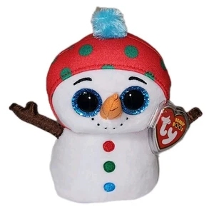 Ty Beanie Boos 2025 DAVE the Christmas Holiday Snowman 6" NEW Stuffed Animal Toy - Picture 1 of 8