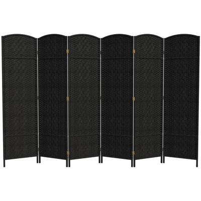 Linterna roja 6 pies Divisor de habitación de 6 paneles de fibra tejida de diamante alto negro-6 Foto 1 de 4