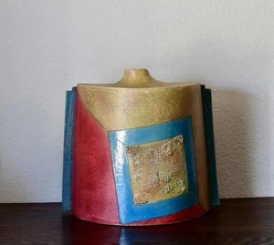 Vintage Post Modern Sculptural Art Vase 1980’s Handmade Pottery - Picture 1 of 11