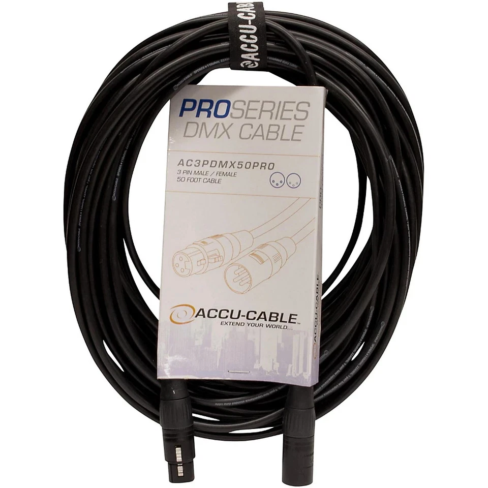 American DJ 50 FT 3 Pin DMX Cable Professional Lighting Ac3pdmx50 PROAUDIOSTAR