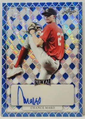 2022 Leaf Metal Perfect Game National Showcase Chance Mako #MA-CM2 Blue Wave 4/8 - Image 1 of 3
