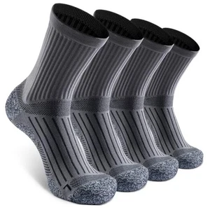 Elite Cushioned Compression Mid-crew Socks 4-Pack for Large Gray (4 Pairs) - Picture 1 of 7