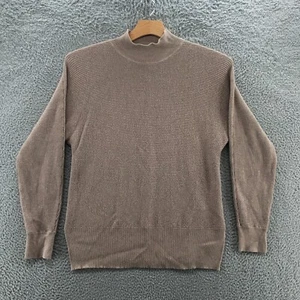 Banana Republic Mock Neck Sweater Womens Small Brown Cotton Blend Pullover Knit - Picture 1 of 21