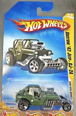 2009 Hot Wheels #27 New Models 27/42 CUSTOM '42 JEEP CJ-2A Green Variant w/UT5Sp - Image 1 of 4