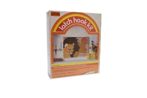 Vintage 1977 Garn Stricken inkl. Riegel Haken Kit Löwe Jungle Life #9123 (20" x 27") - Bild 1 von 2