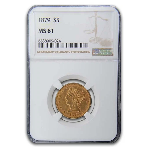 1879 $5 Liberty Gold Half Eagle MS-61 NGC - SKU#166536 Cover