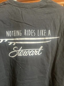 NEW Stewart Surfboard T-Shirt Sz Med 100% Cotton Black “Nothing Rides Like A” - Picture 1 of 7
