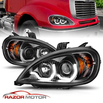 2005-2020 For Black Projector LED Bar Style Headlight Pair Freightliner Columbia - Image 1 of 4