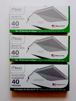 Mead Security Privacy Envelopes, No. 10, 4-1/8" x 9-1/2" (40 Count) 3 PACK - Image 1 of 3