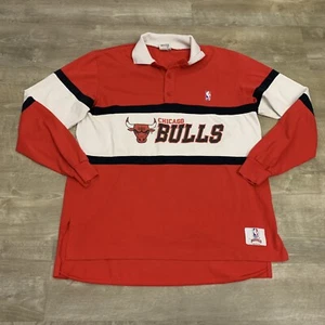 Vintage Chicago Bulls Rugby Shirt Herren Xlarge Rot NBA Basketball Langarm - Bild 1 von 12