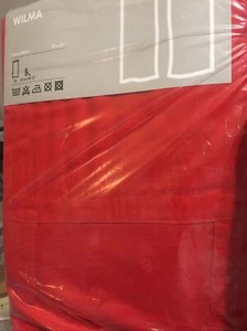 New Ikea Wilma Semi Sheer Tab Top Red Curtains Panels 1 Pair 57 x 118 - Picture 1 of 6